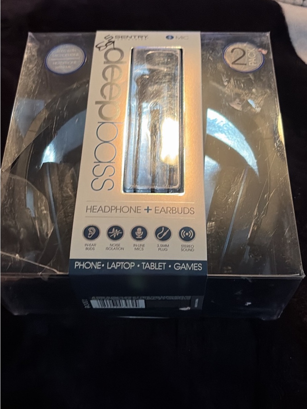 Deep Bass Headphones + Earbuds in Black and Silver